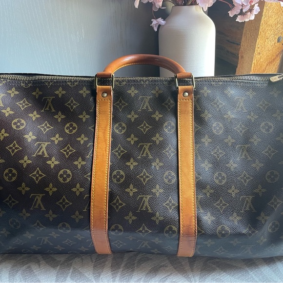 Louis Vuitton Brown Monogram Keepall 55 Travel Bag - Picture 1 of 11